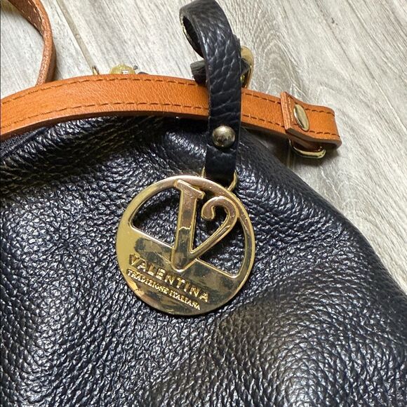 Valentina Black and Tan Crossbody Bag - Picture 2 of 11